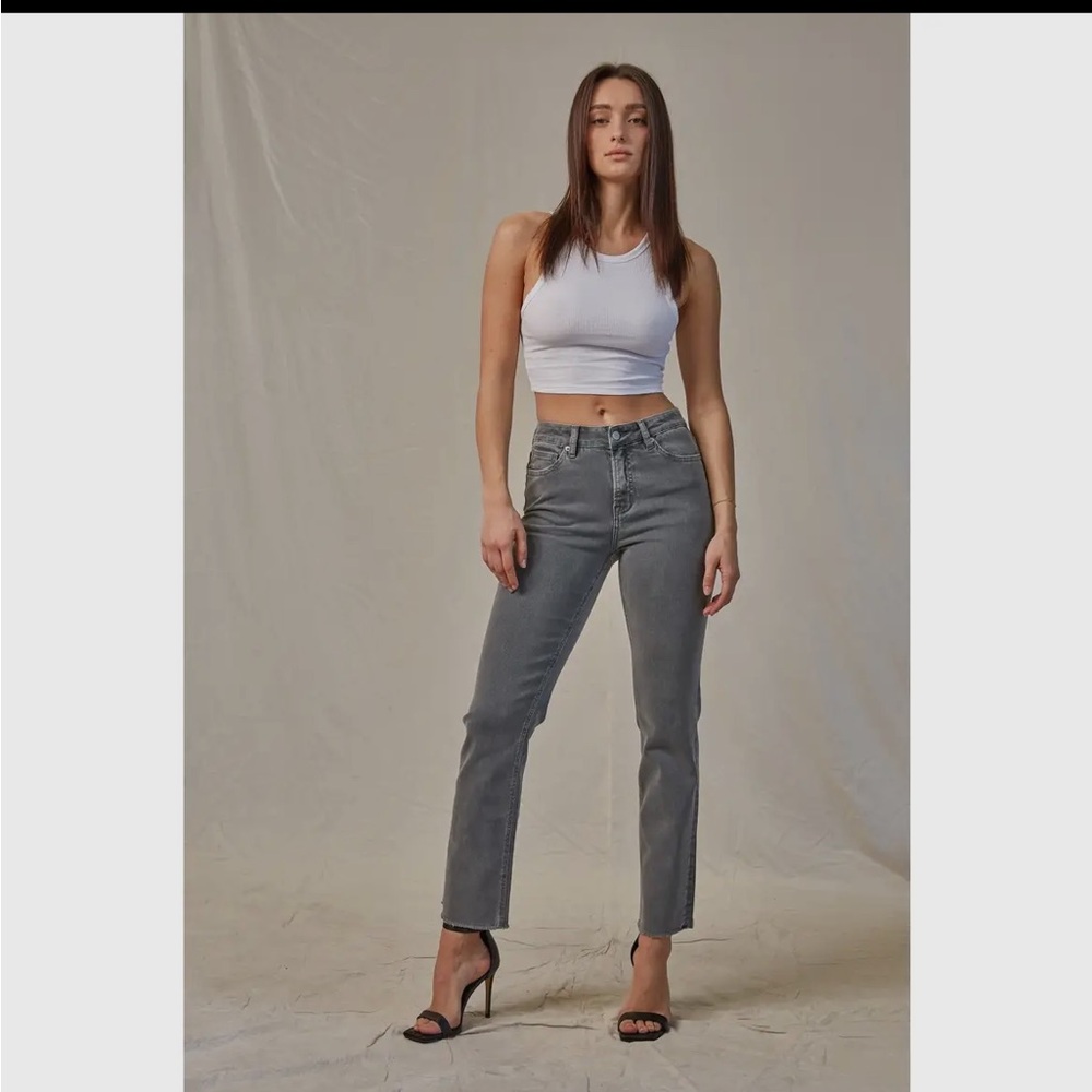 Mica Denim High Rise Gunmetal Gray Jeans